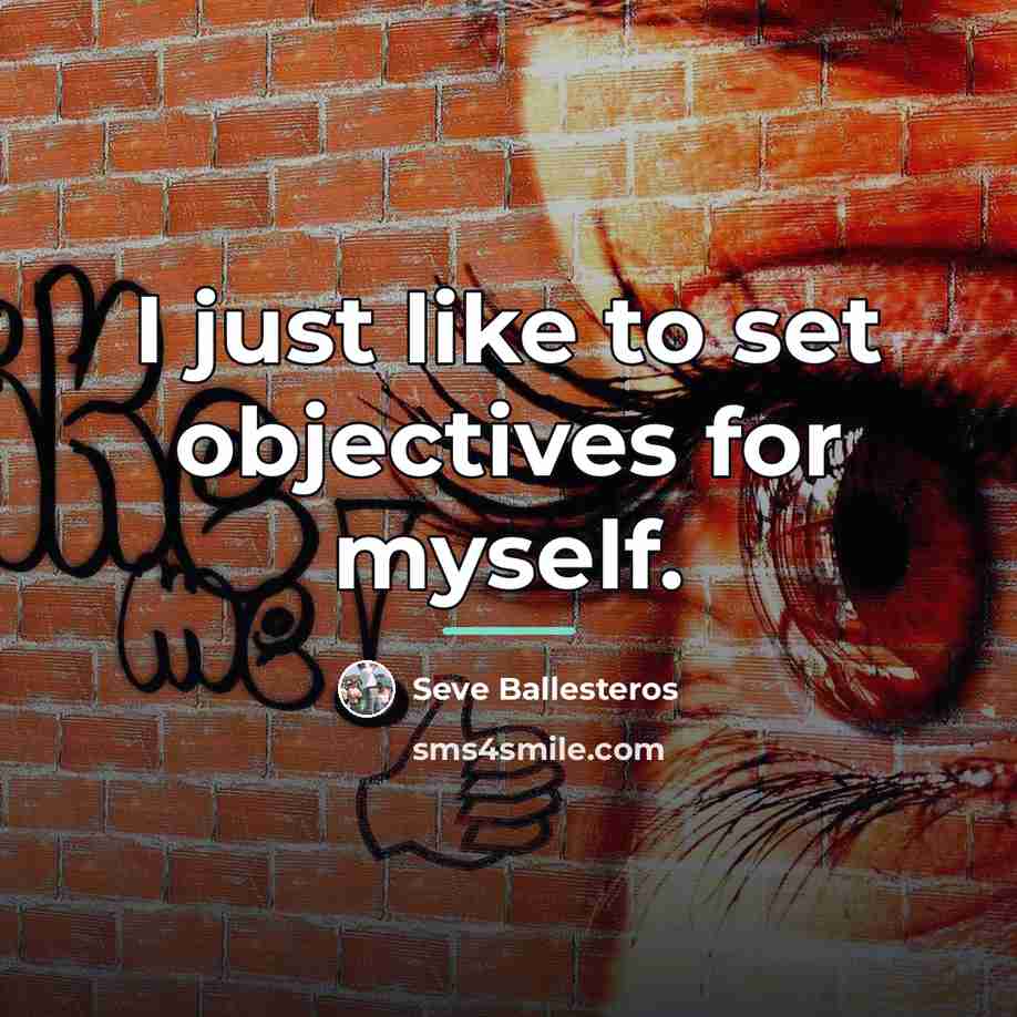 “I just like to set objectives for myself.…” quote by Seve Ballesteros