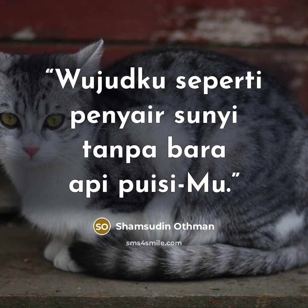 “Wujudku seperti penyair sunyi tanpa bara api puisi-Mu.” quote by Shamsudin Othman