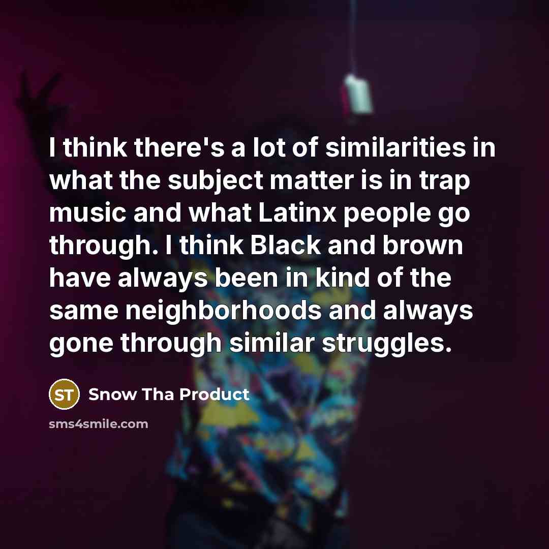“I think there's a lot of similarities in what the…” quote by Snow Tha Product