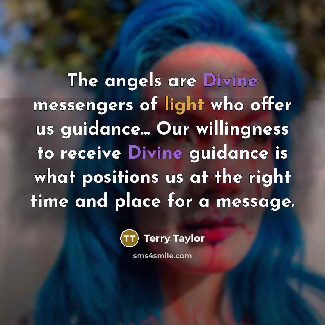 “The angels are Divine messengers of light who offer us…” quote by Terry Taylor