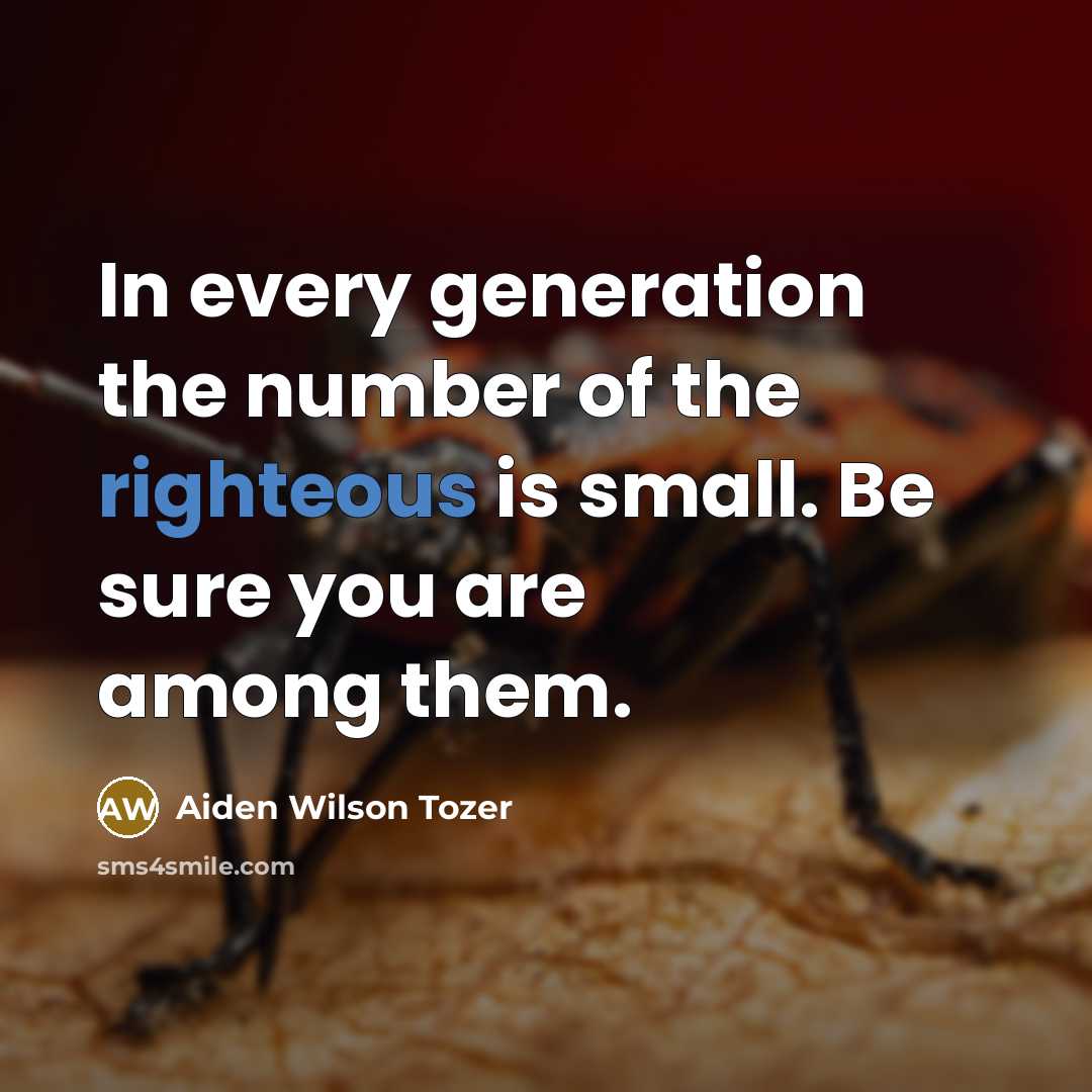 “In every generation the number of the righteous is small.…” quote by Aiden Wilson Tozer