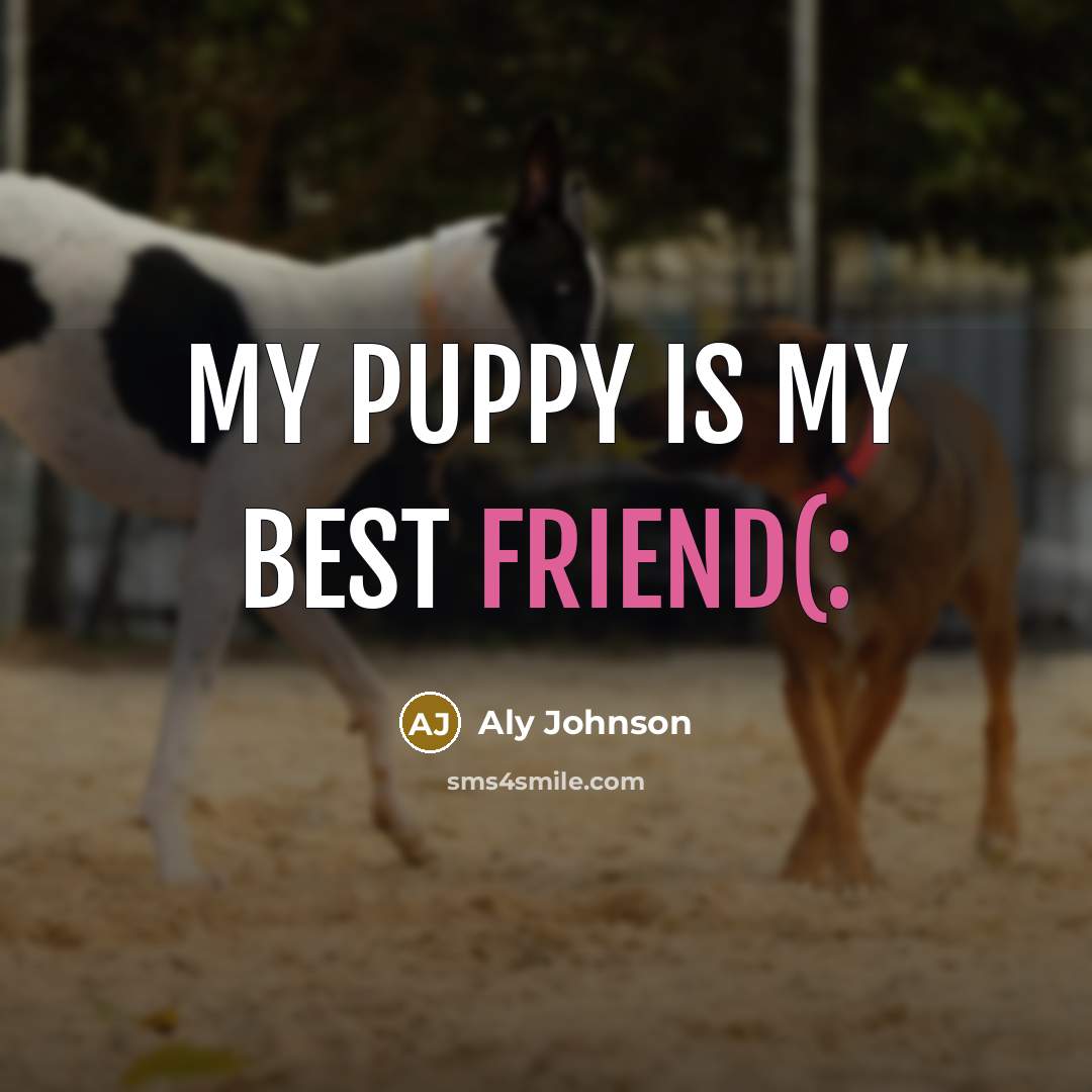 “My puppy is my best friend(:…” quote by Aly Johnson