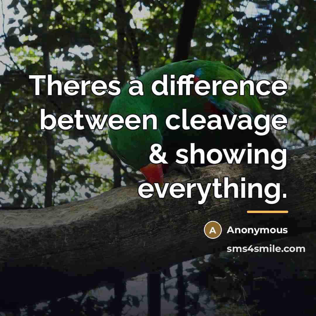 “Theres a difference between cleavage & showing everything.…” quote by Anonymous