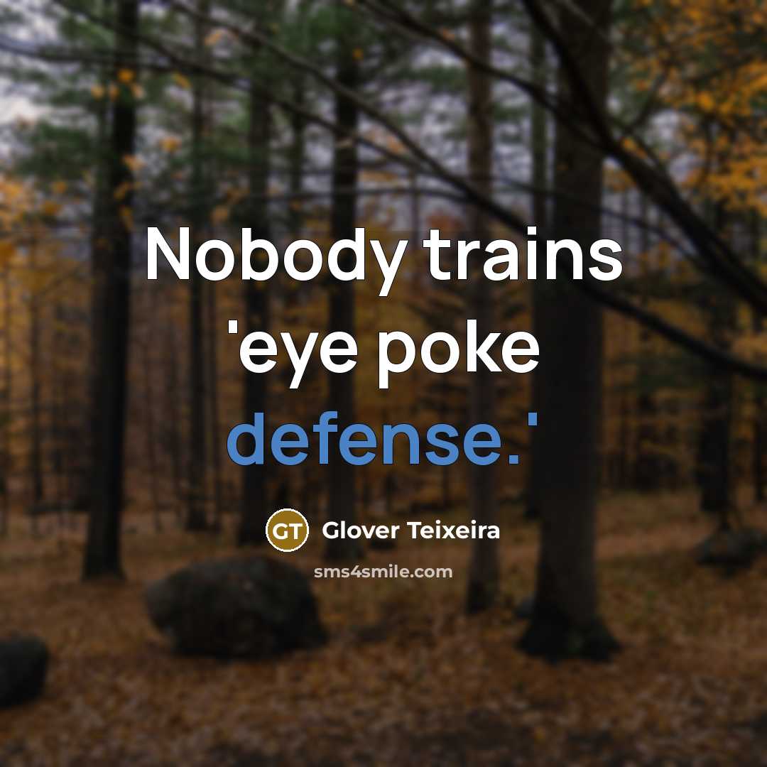 “Nobody trains 'eye poke defense.'…” quote by Glover Teixeira