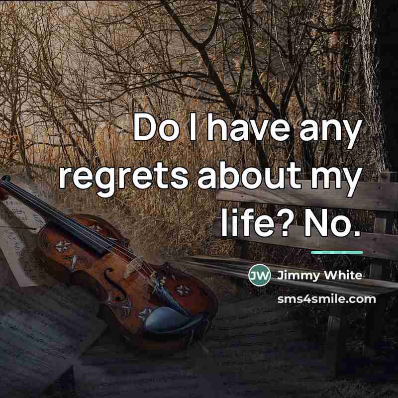 “Do I have any regrets about my life? No.…” quote by Jimmy White
