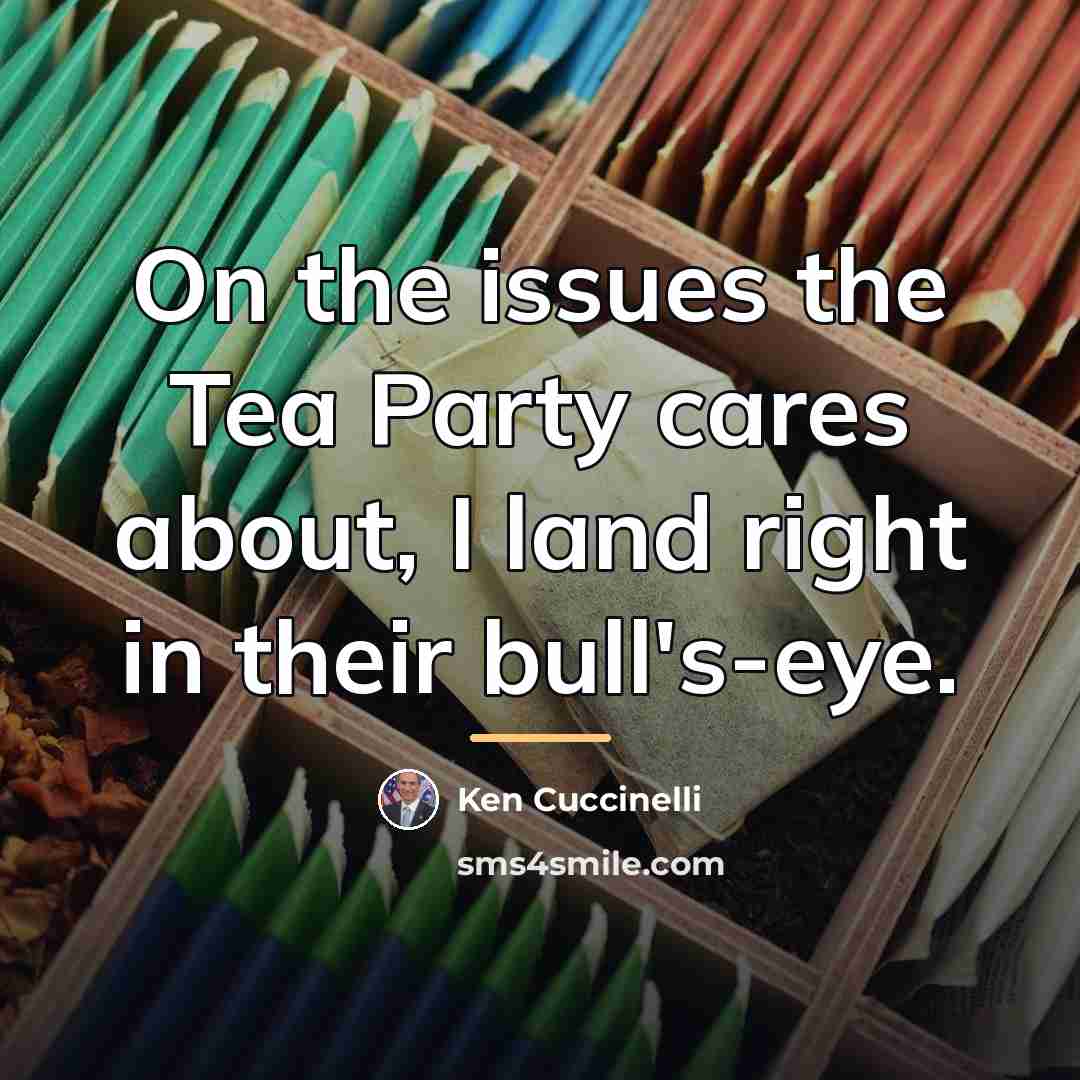 “On the issues the Tea Party cares about, I land…” quote by Ken Cuccinelli