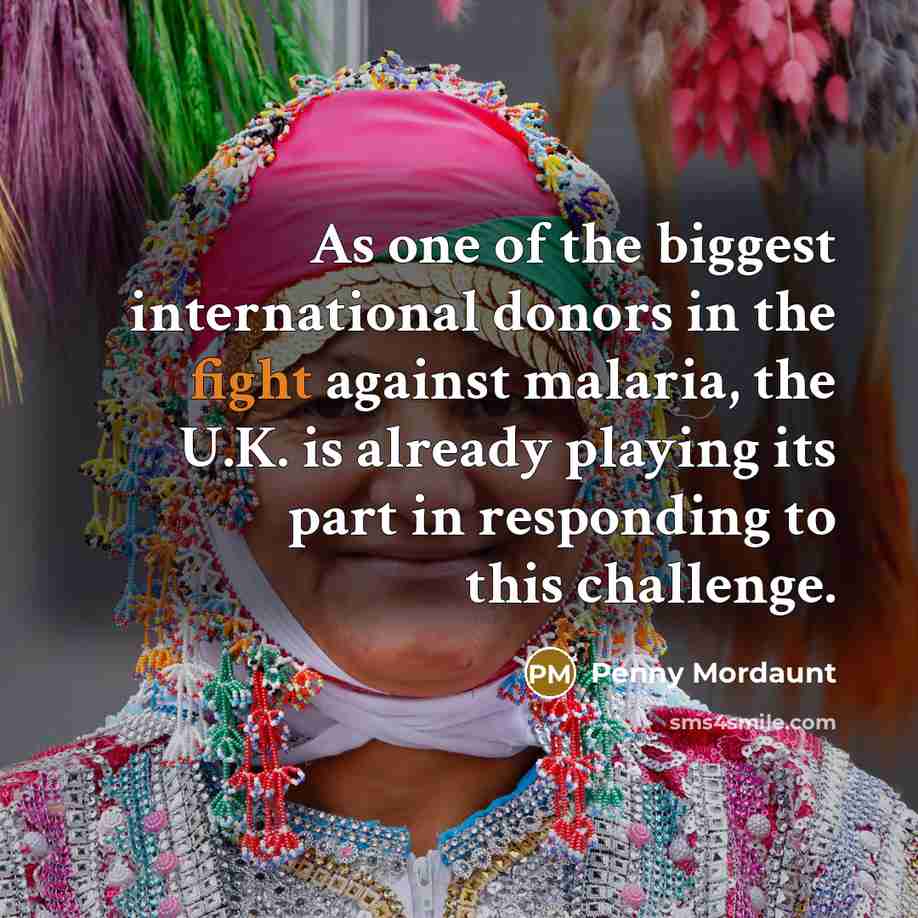“As one of the biggest international donors in the fight…” quote by Penny Mordaunt