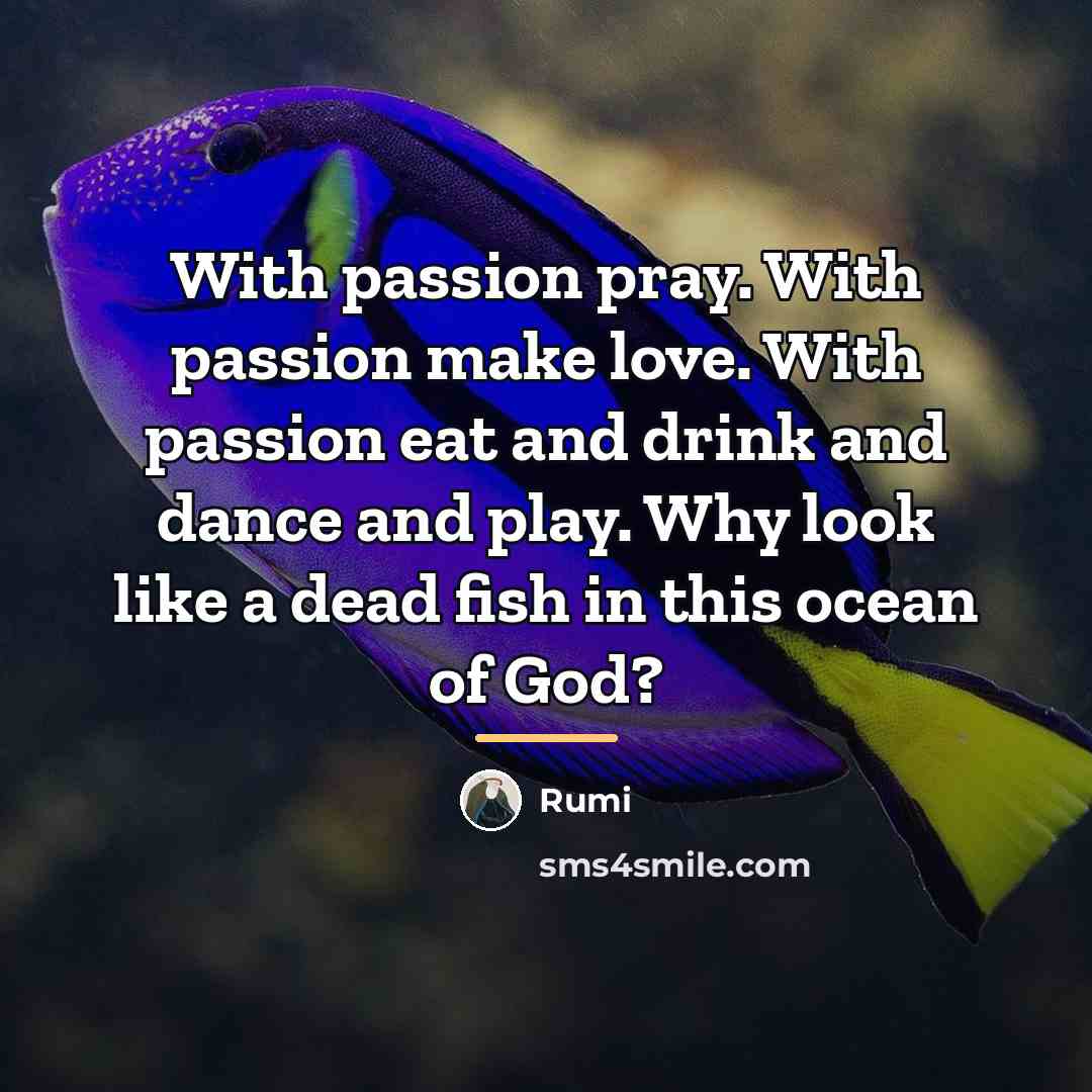“With passion pray. With passion make love. With passion eat…” quote by Rumi