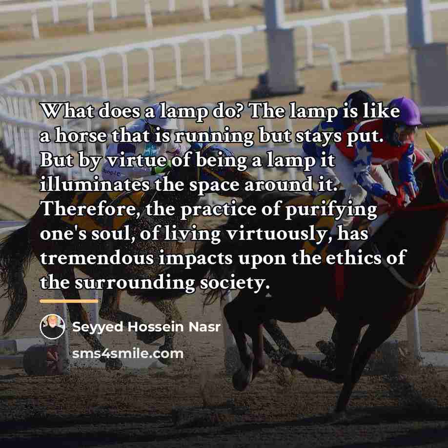 “What does a lamp do? The lamp is like a…” quote by Seyyed Hossein Nasr