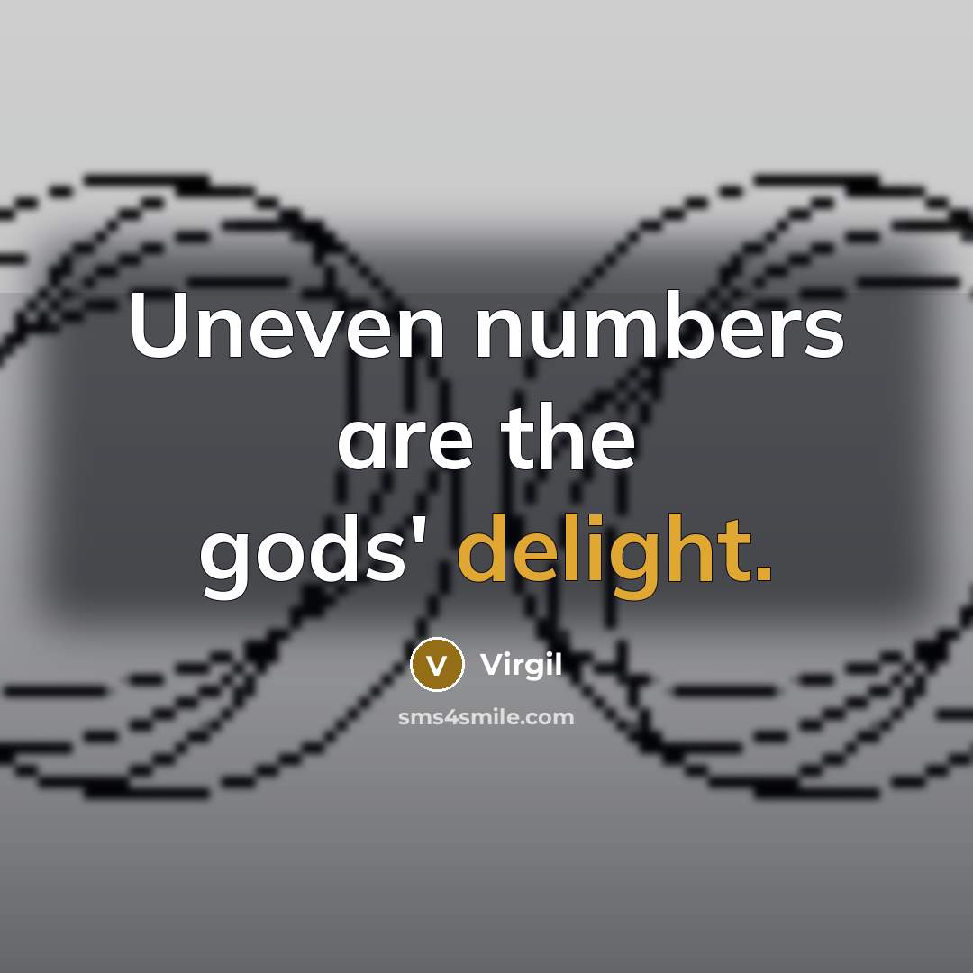 “Uneven numbers are the gods' delight.…” quote by Virgil