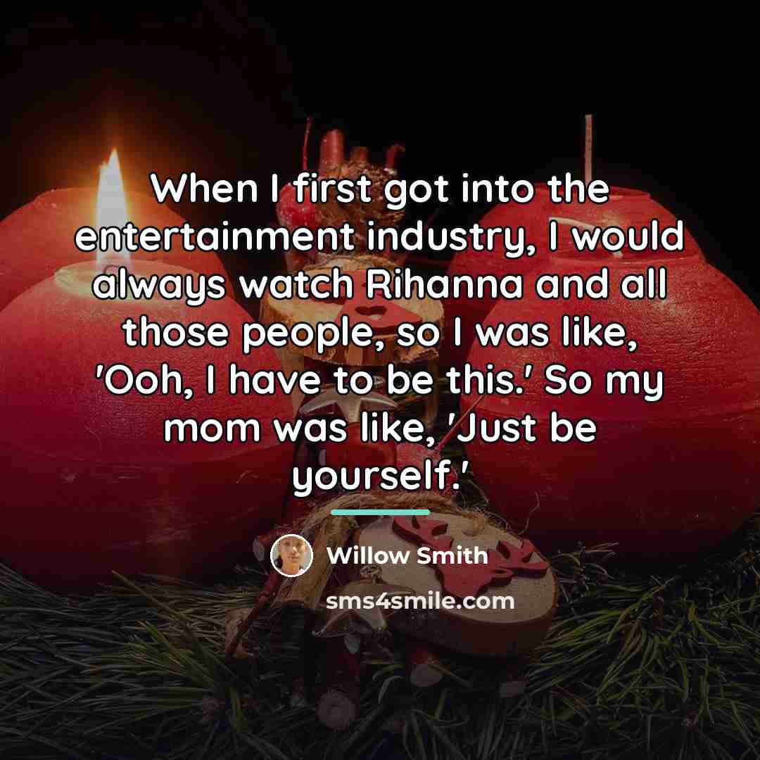 “When I first got into the entertainment industry, I would…” quote by Willow Smith
