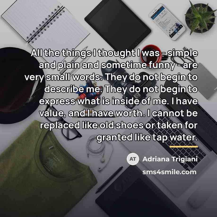 “All the things I thought I was - simple and…” quote by Adriana Trigiani