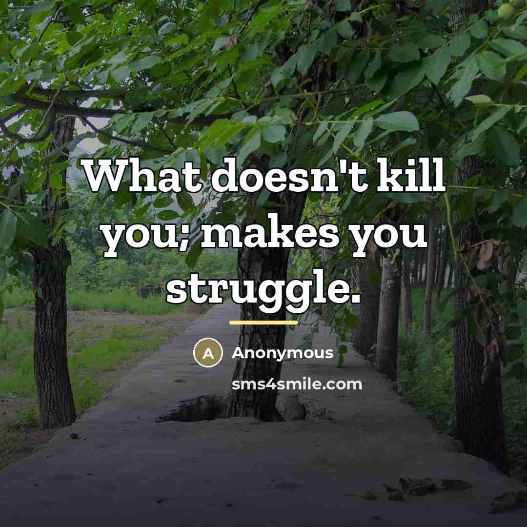 “What doesn't kill you; makes you struggle.…” quote by Anonymous