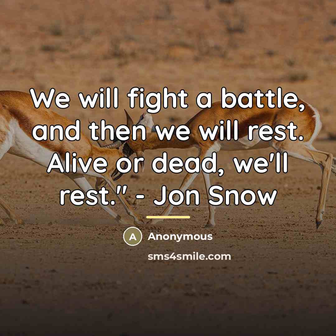 “We will fight a battle, and then we will rest.…” quote by Anonymous