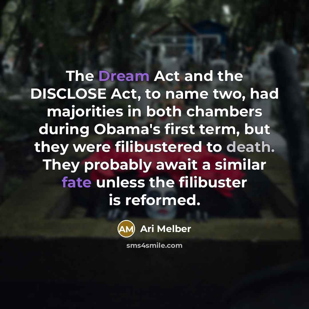 “The Dream Act and the DISCLOSE Act, to name two,…” quote by Ari Melber
