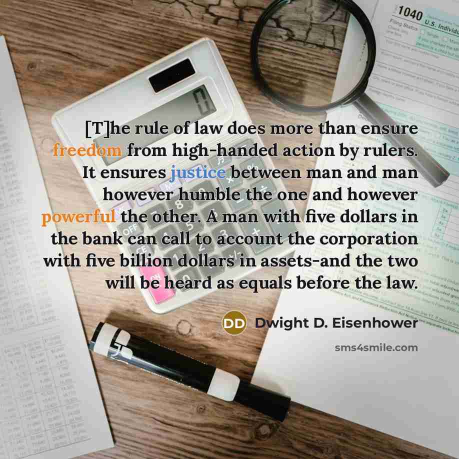“[T]he rule of law does more than ensure freedom from…” quote by Dwight D. Eisenhower