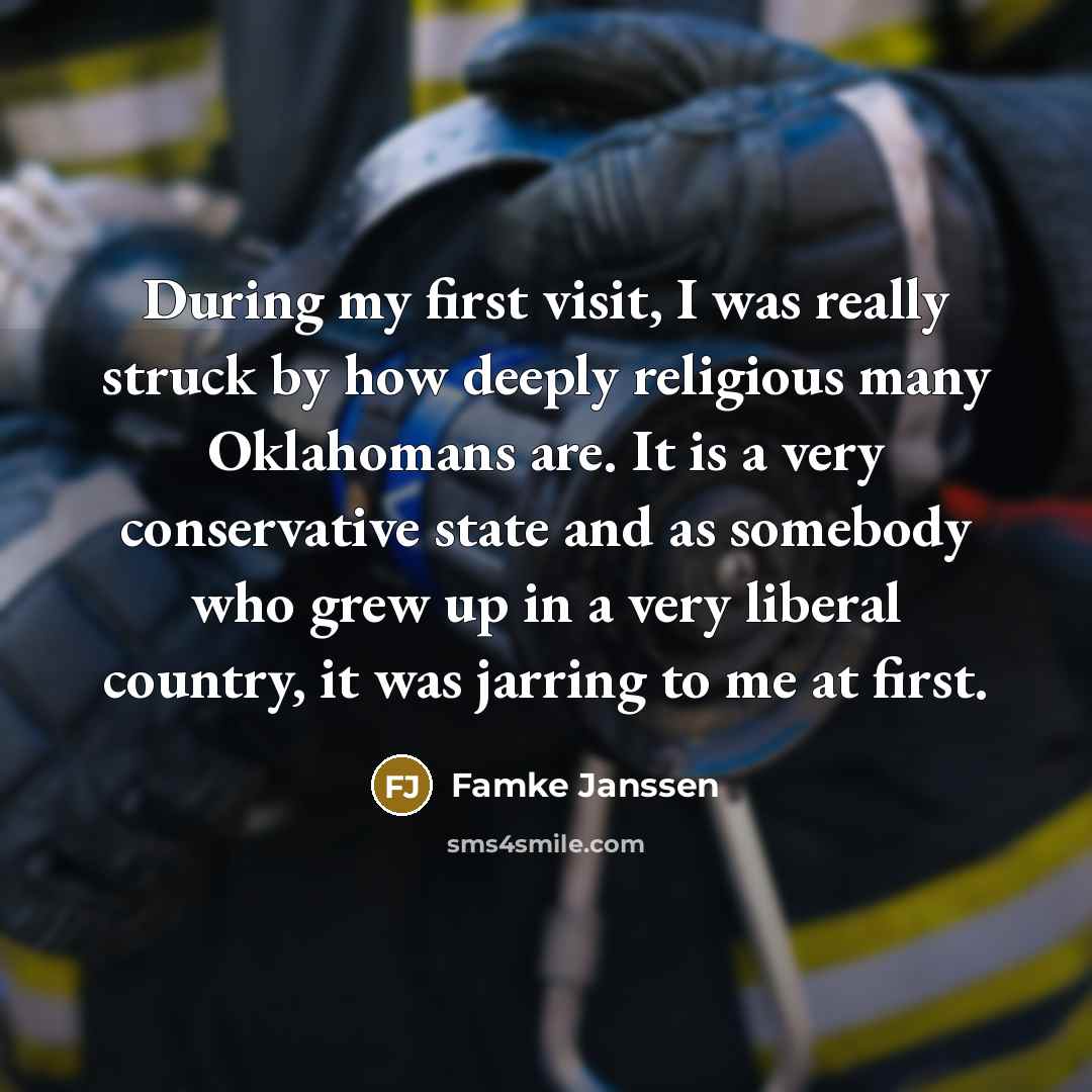 “During my first visit, I was really struck by how…” quote by Famke Janssen