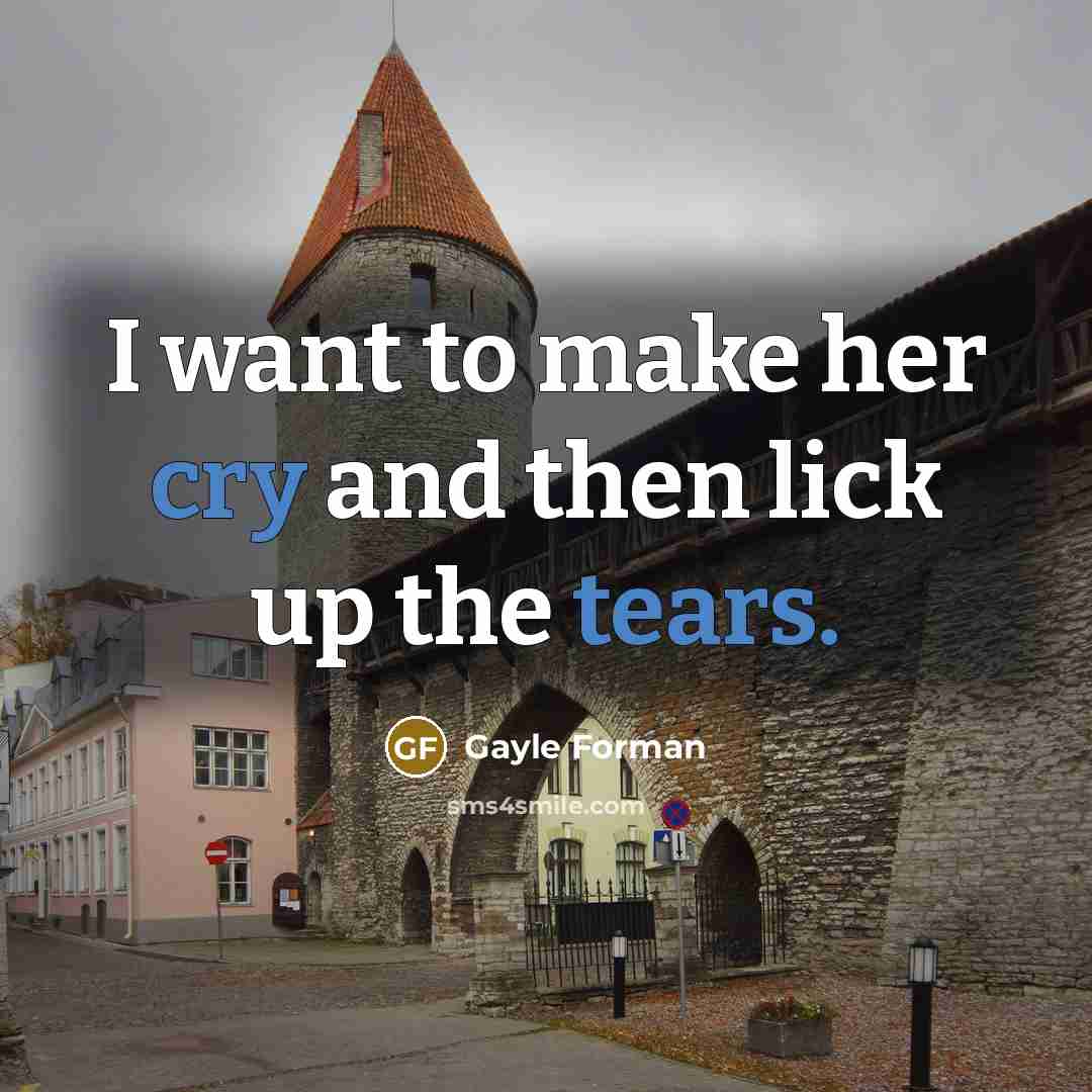 “I want to make her cry and then lick up…” quote by Gayle Forman