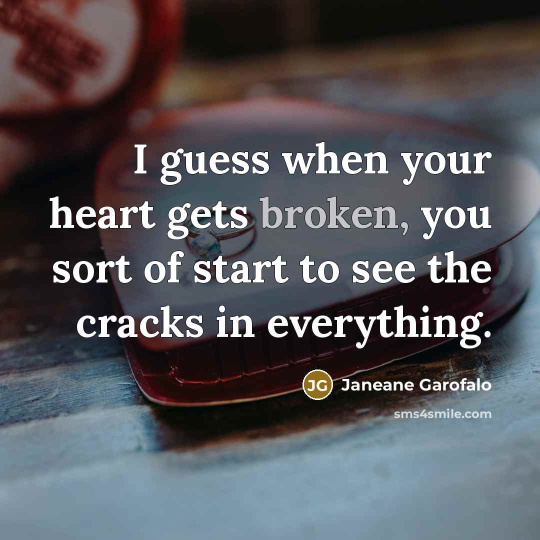 “I guess when your heart gets broken, you sort of…” quote by Janeane Garofalo