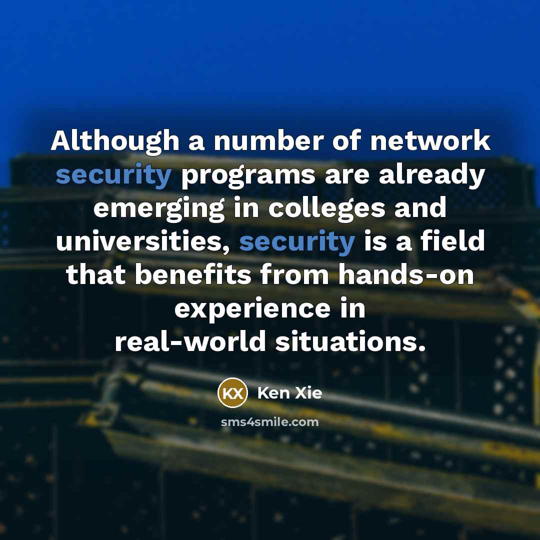 “Although a number of network security programs are already emerging…” quote by Ken Xie
