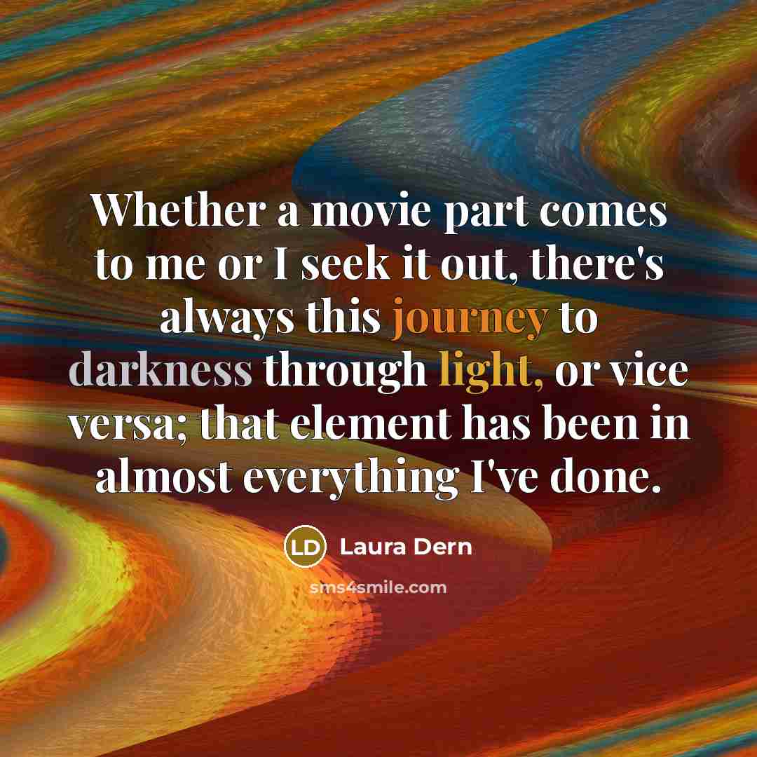“Whether a movie part comes to me or I seek…” quote by Laura Dern