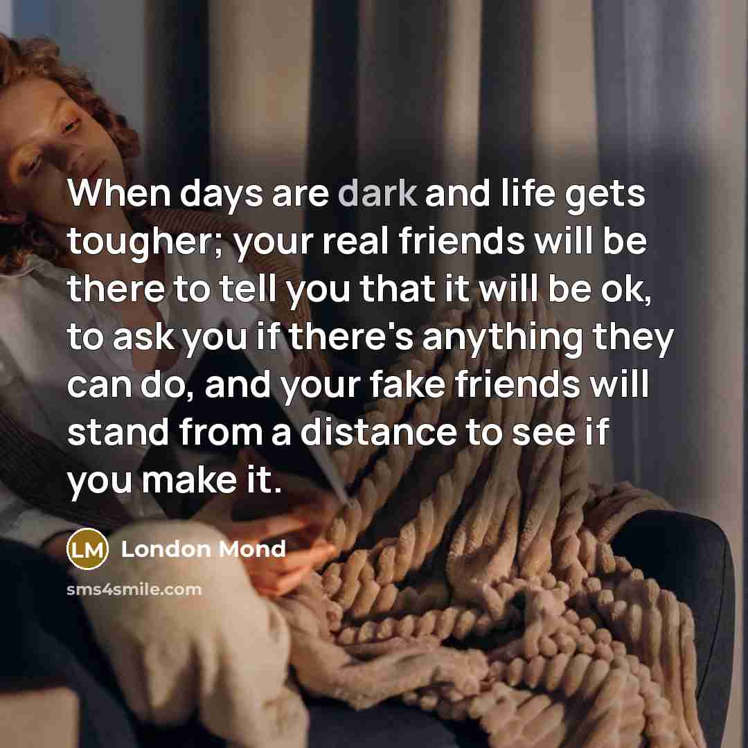 “When days are dark and life gets tougher; your real…” quote by London Mond