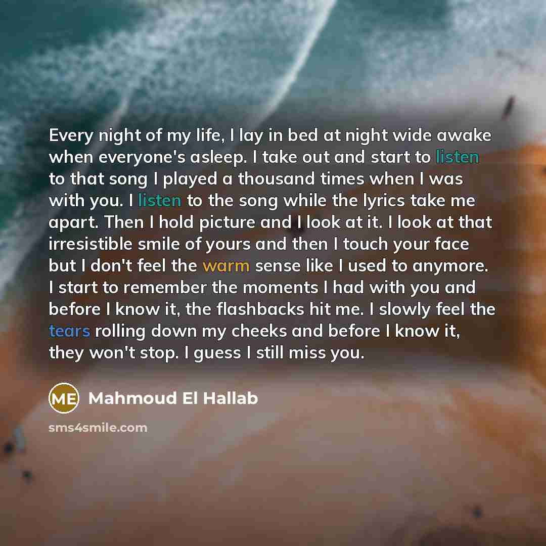 “Every night of my life, I lay in bed at…” quote by Mahmoud El Hallab