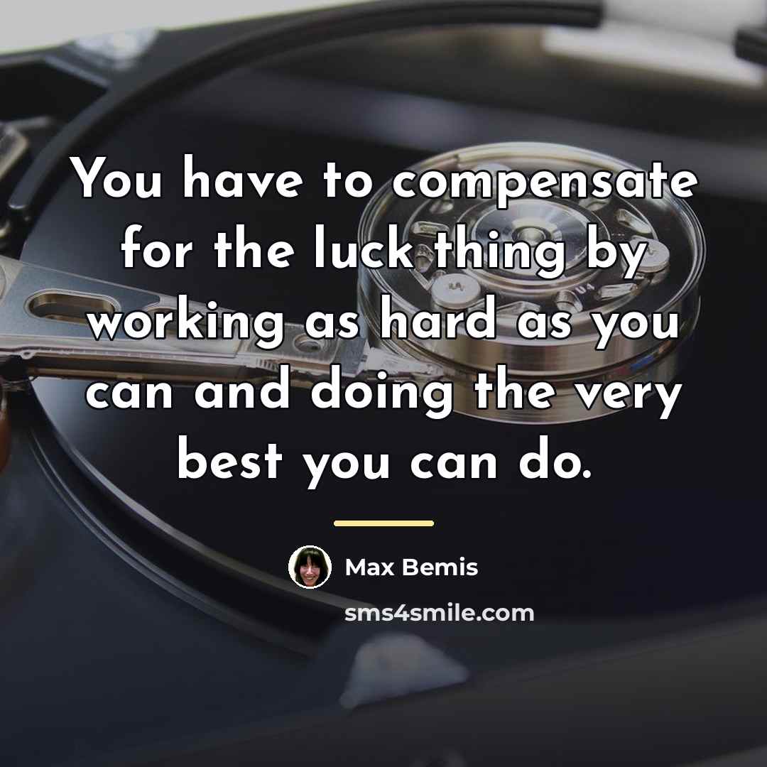 “You have to compensate for the luck thing by working…” quote by Max Bemis