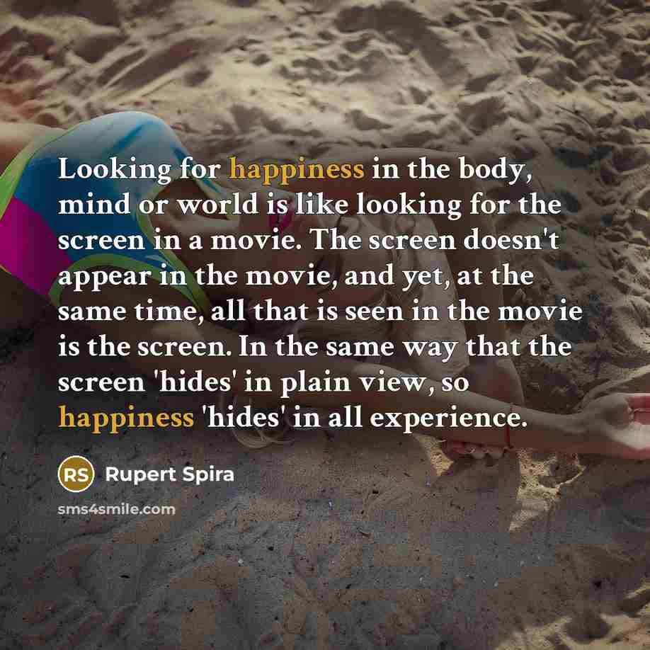 “Looking for happiness in the body, mind or world is…” quote by Rupert Spira
