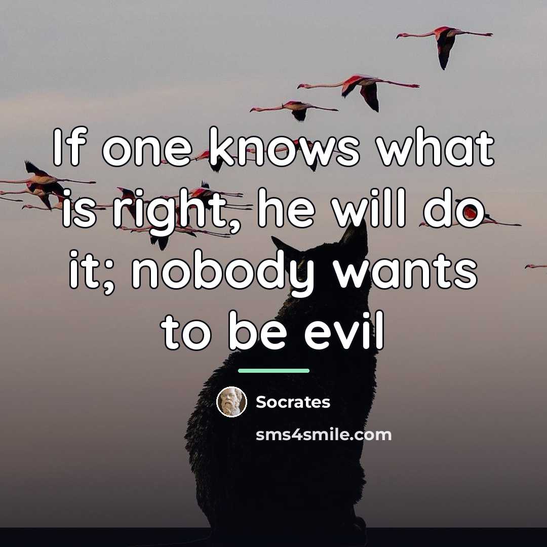 “If one knows what is right, he will do it;…” quote by Socrates