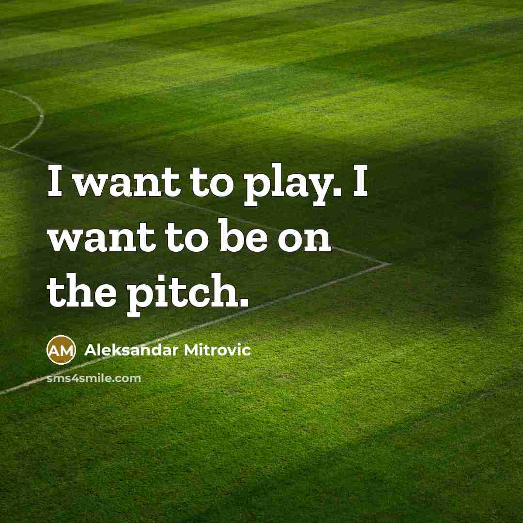 “I want to play. I want to be on the…” quote by Aleksandar Mitrovic
