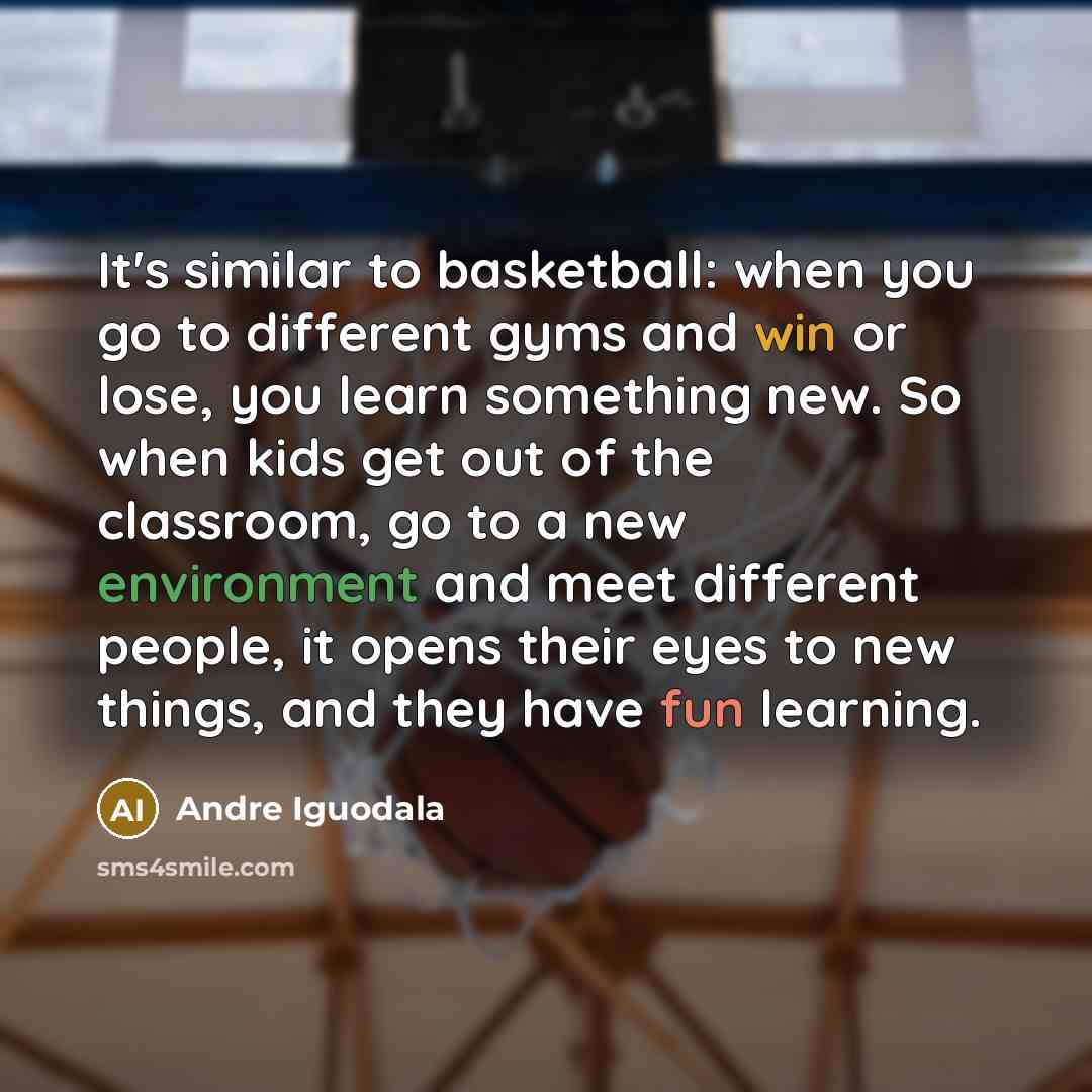 “It's similar to basketball: when you go to different gyms…” quote by Andre Iguodala