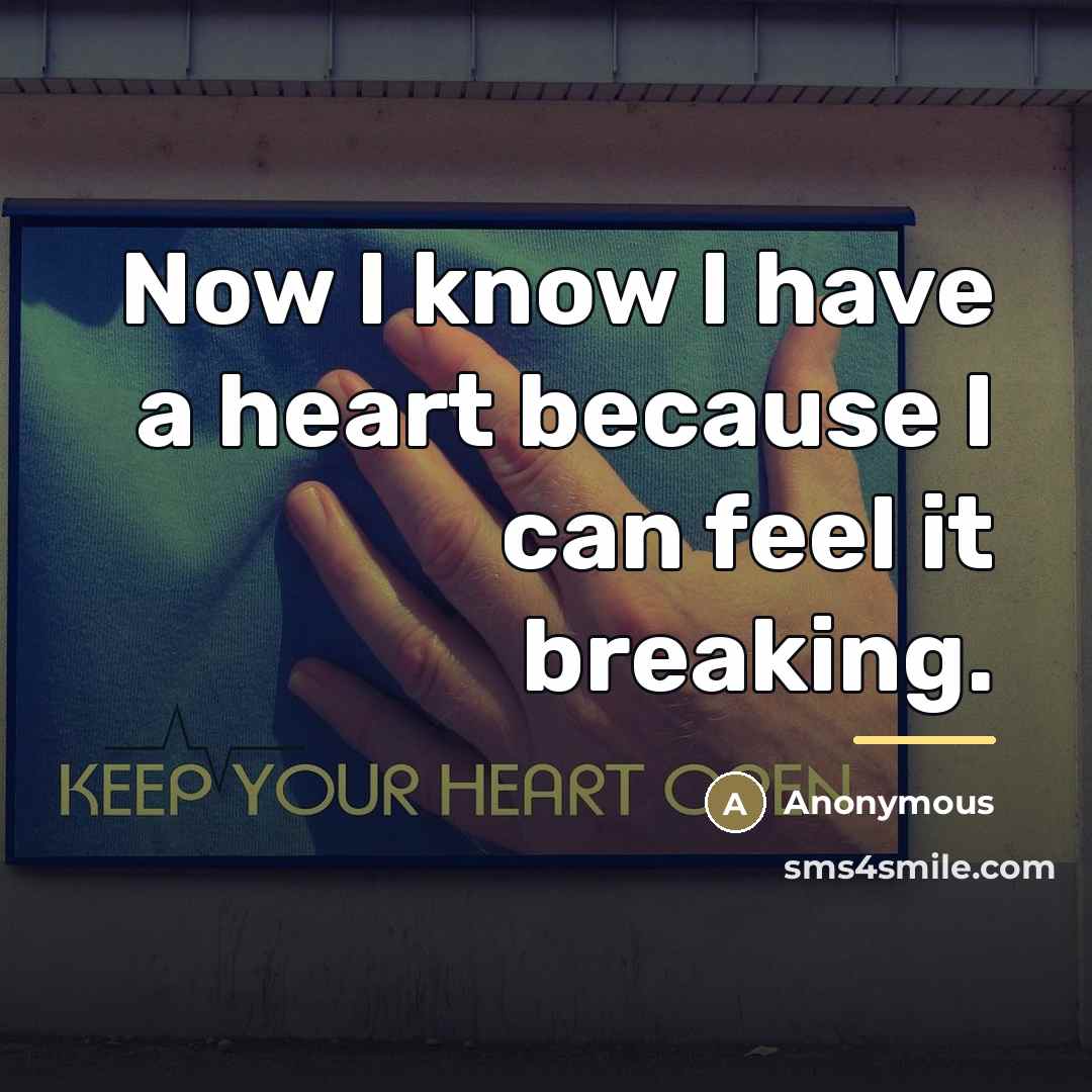 “Now I know I have a heart because I can…” quote by Anonymous
