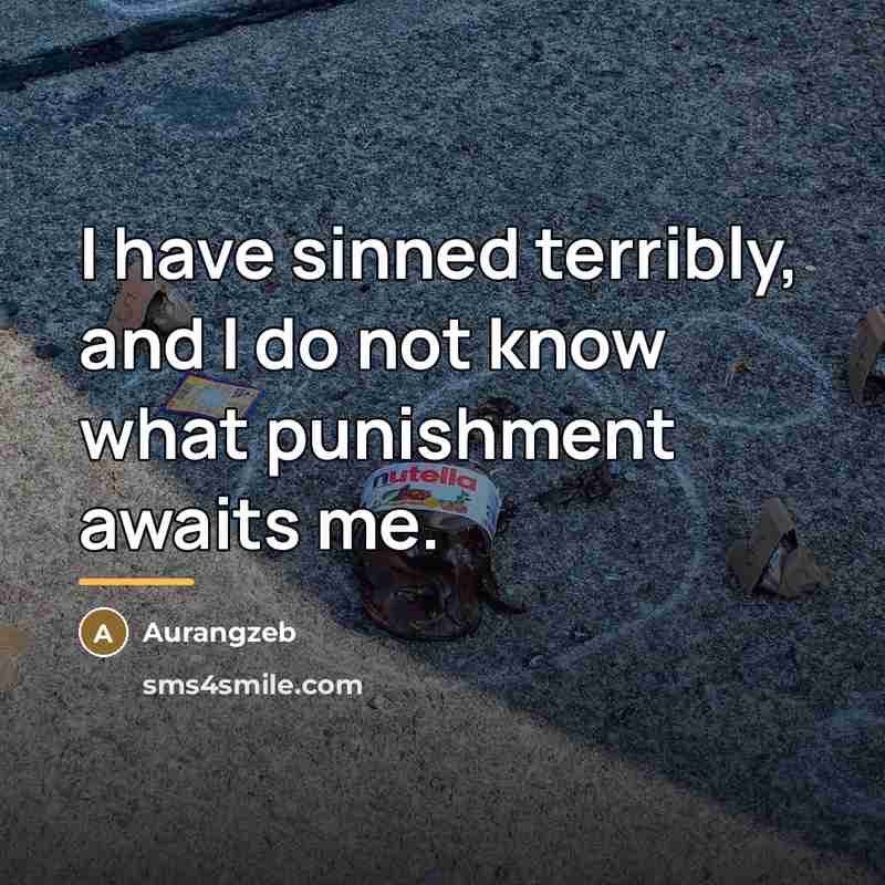 “I have sinned terribly, and I do not know what…” quote by Aurangzeb