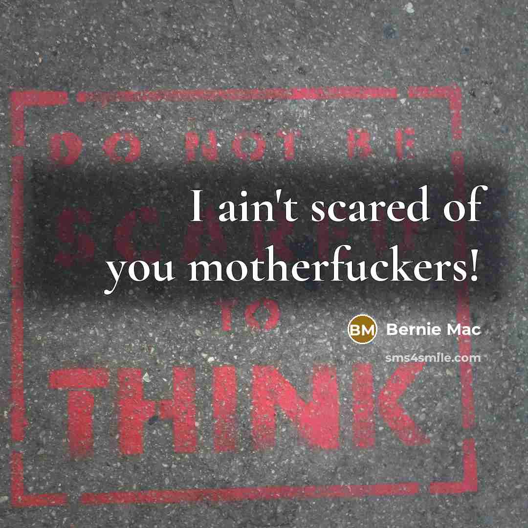 “I ain't scared of you motherfuckers!” quote by Bernie Mac