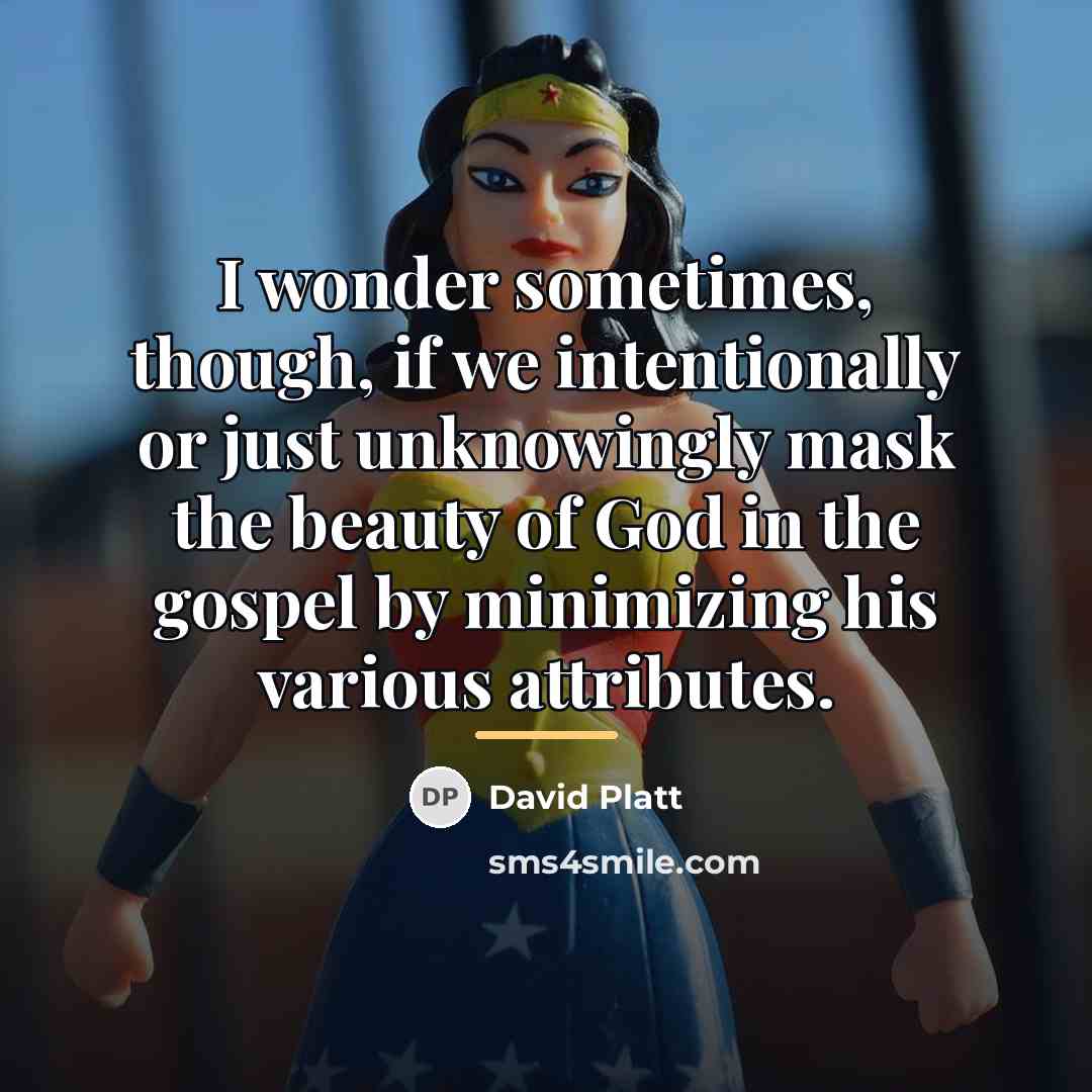 “I wonder sometimes, though, if we intentionally or just unknowingly…” quote by David Platt