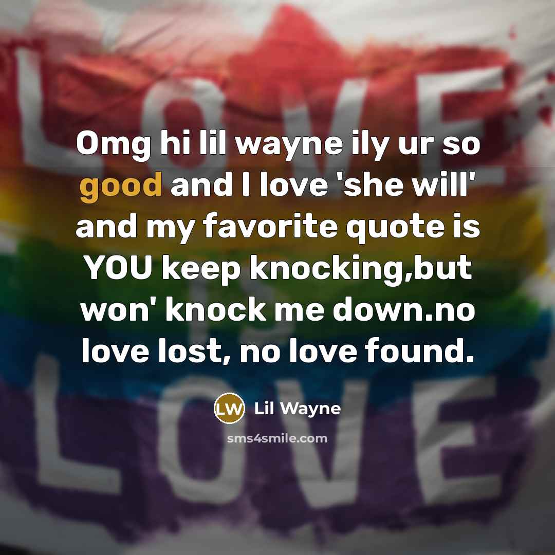 “Omg hi lil wayne ily ur so good and I…” quote by Lil Wayne