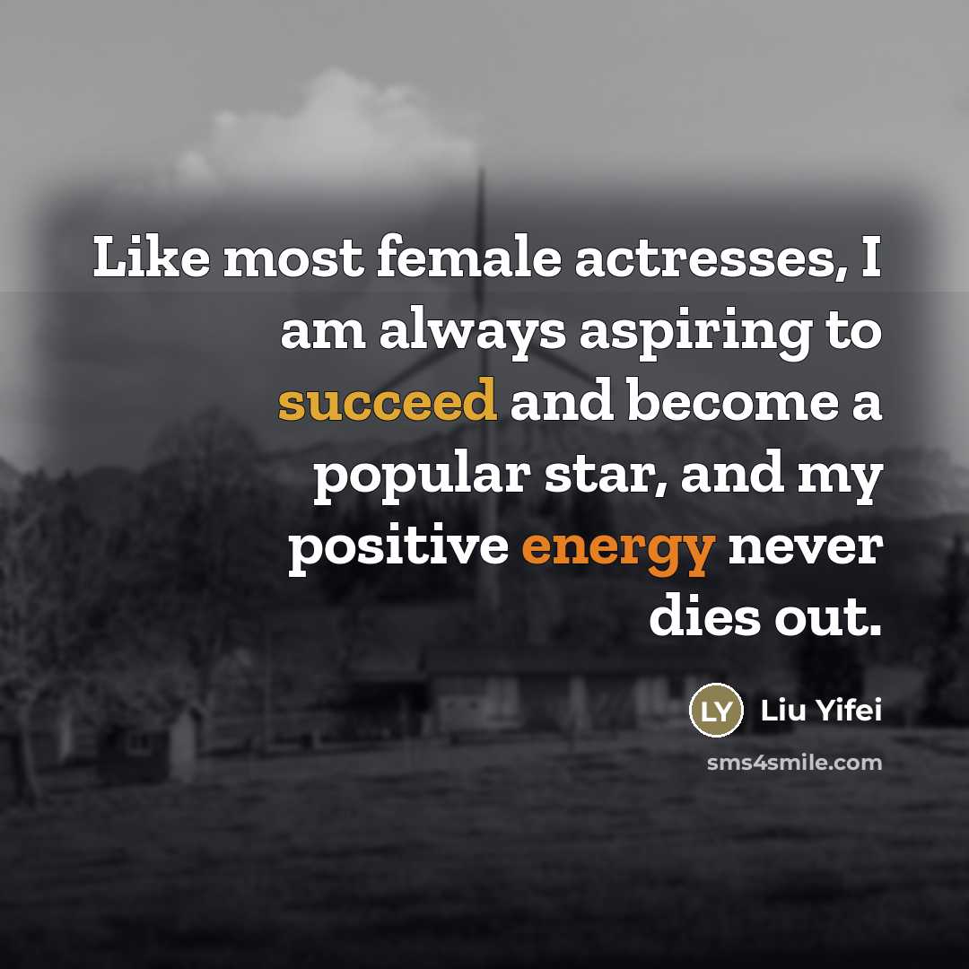 “Like most female actresses, I am always aspiring to succeed…” quote by Liu Yifei