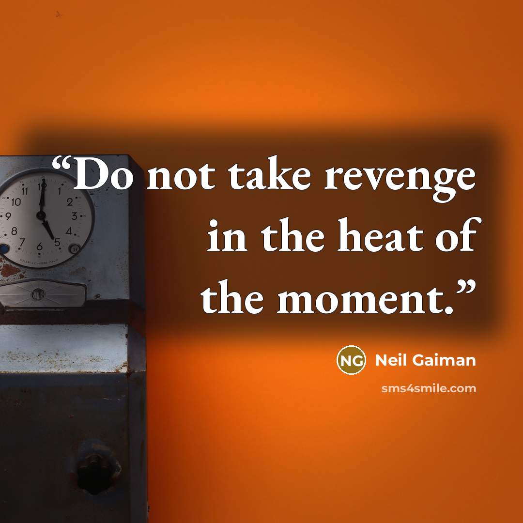 “Do not take revenge in the heat of the moment.” quote by Neil Gaiman