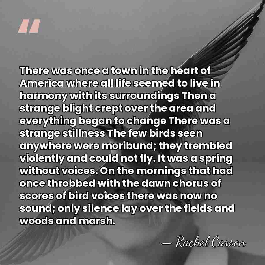 There was once a town in the heart of America where all&hellip; - Rachel Carson
