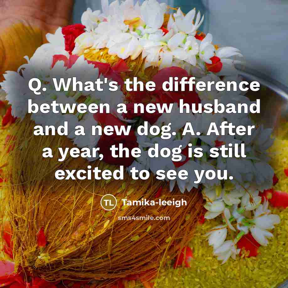 “Q. What's the difference between a new husband and a…” quote by Tamika-leeigh