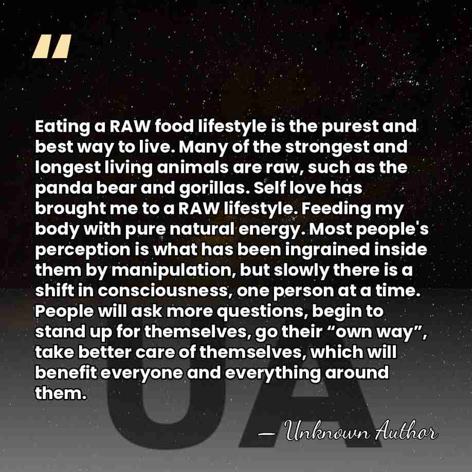 Eating a RAW food lifestyle is the purest and best way to&hellip; - Eric Nies
