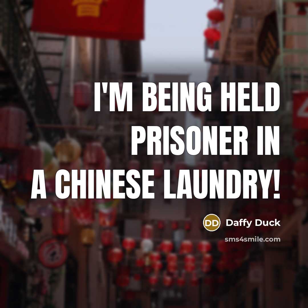 “I'm being held prisoner in a Chinese laundry!…” quote by Daffy Duck