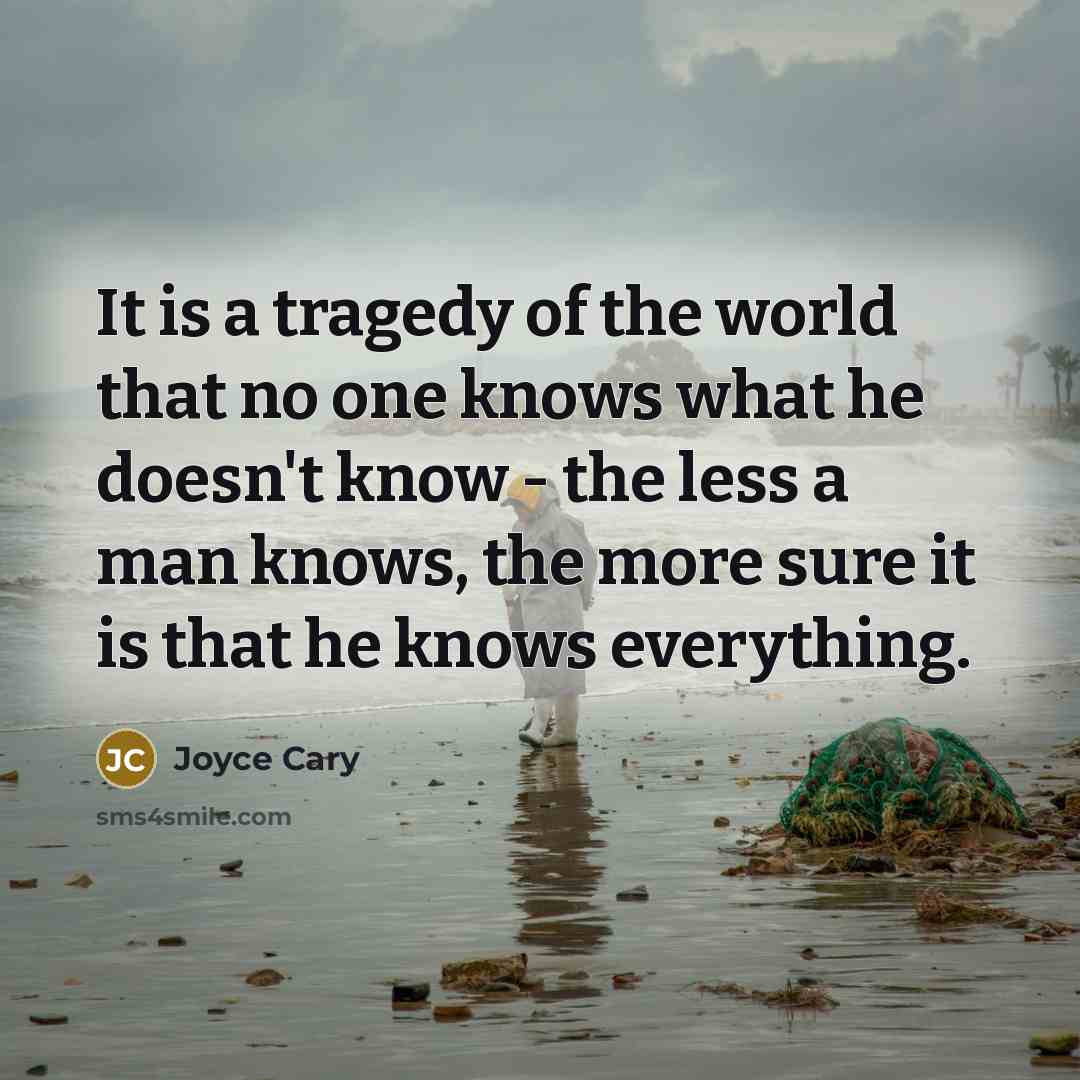 “It is a tragedy of the world that no one…” quote by Joyce Cary