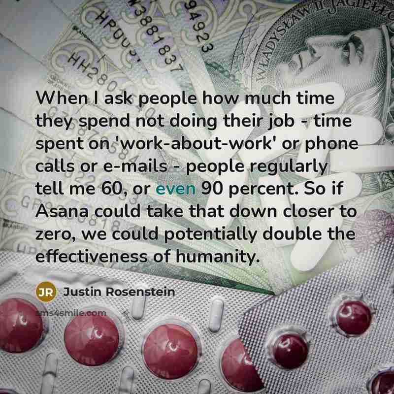 “When I ask people how much time they spend not…” quote by Justin Rosenstein