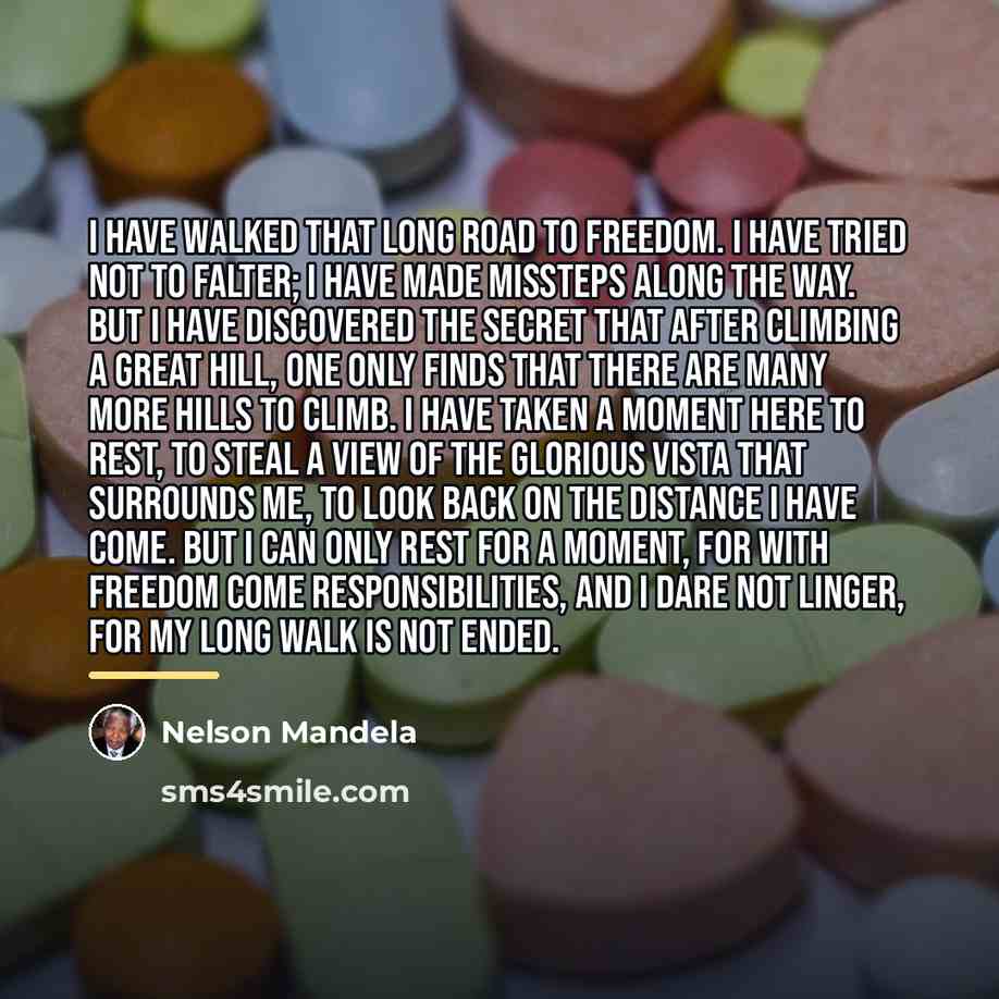 “I have walked that long road to freedom. I have…” quote by Nelson Mandela