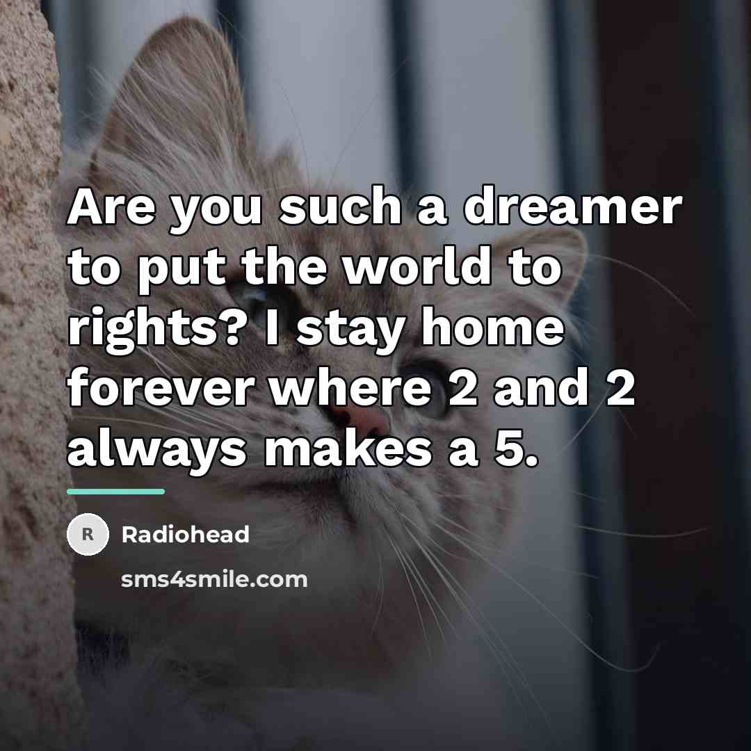 “Are you such a dreamer to put the world to…” quote by Radiohead