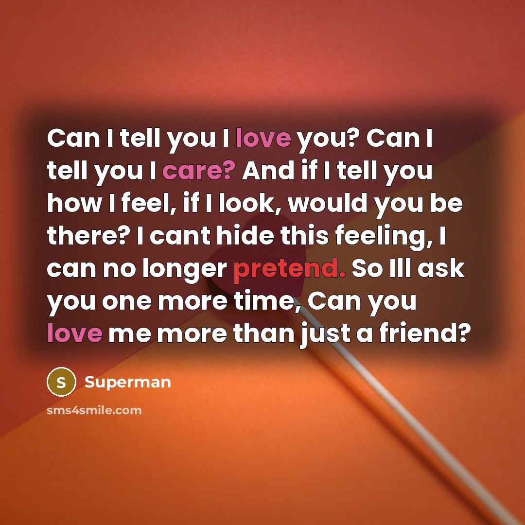 “Can I tell you I love you? Can I tell…” quote by Superman