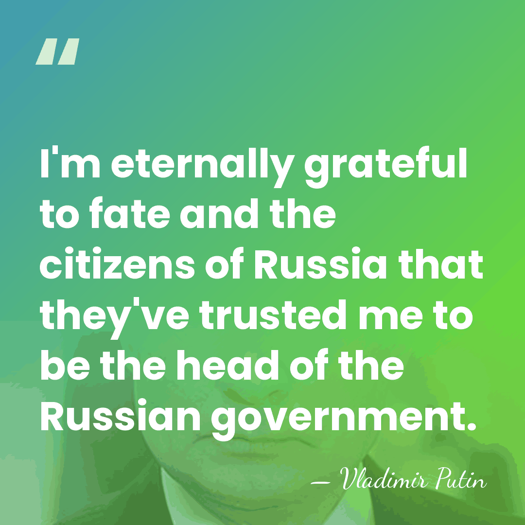 I'm eternally grateful to fate and the citizens of Russia that they've&hellip; - Vladimir Putin