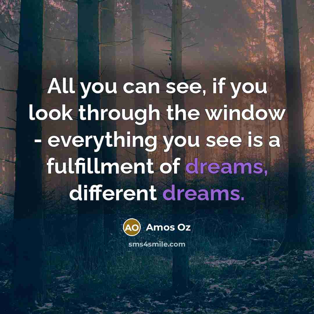 “All you can see, if you look through the window…” quote by Amos Oz